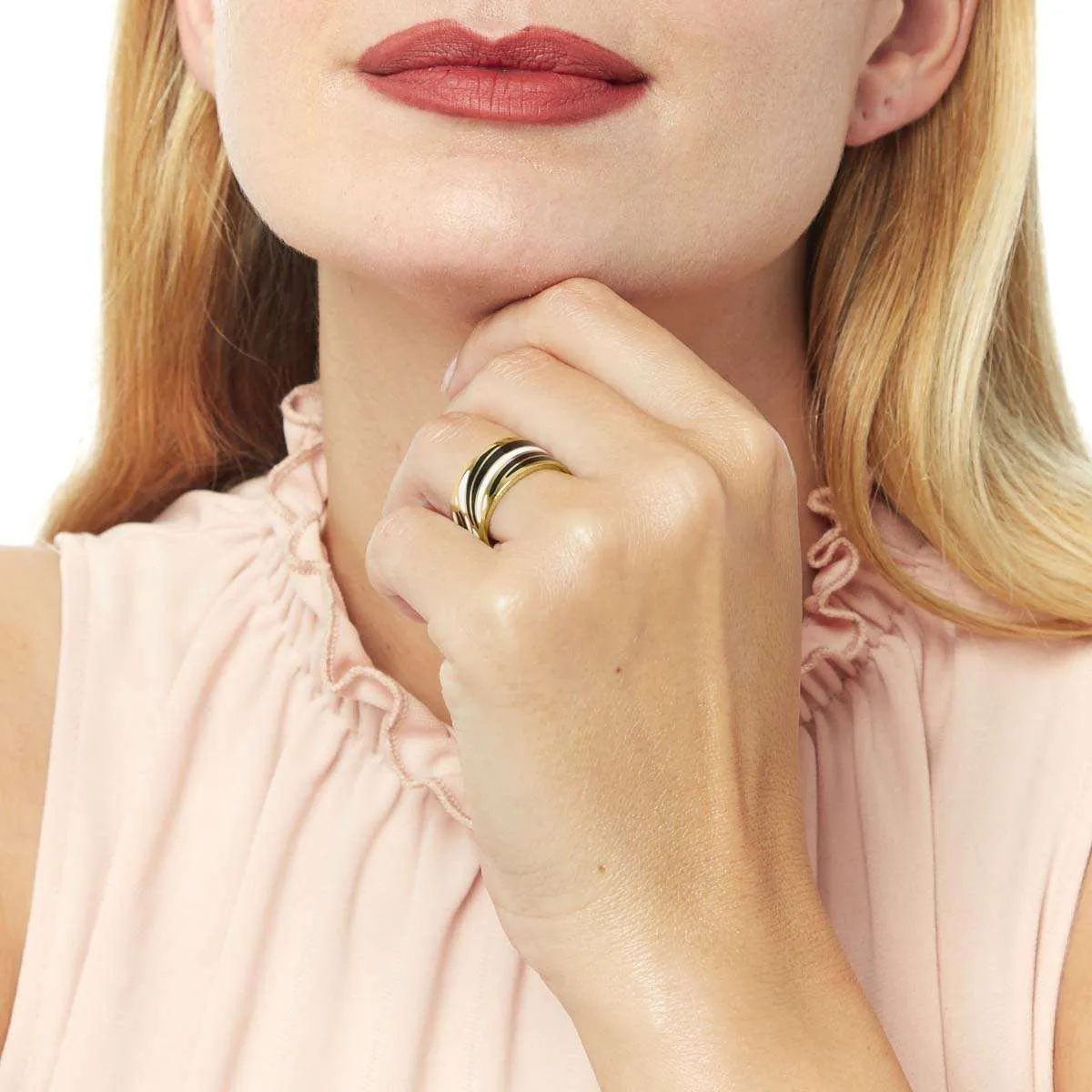 Bague Acier Cocktail Vague