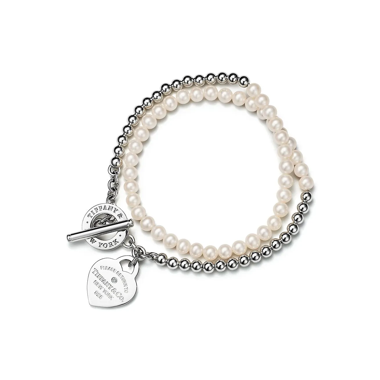 Bracelet de perles à double tour Return to Tiffany en argent et diamant Small - Size Extra Small Tiffany & Co.