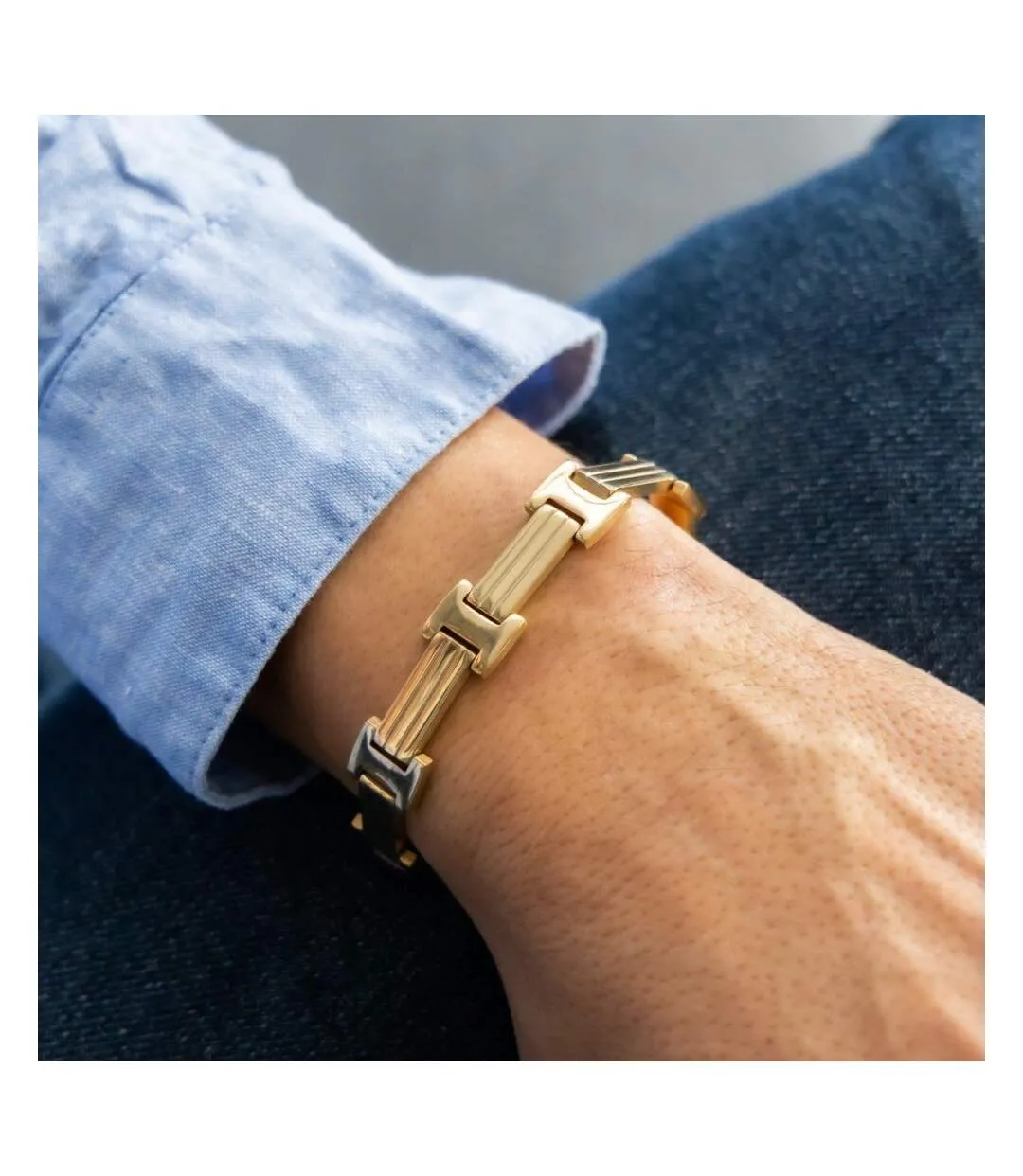Bracelet pour Homme Acier Doré