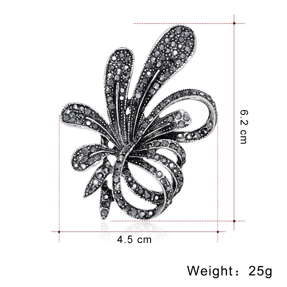 Broche Florale à Nœud Vintage