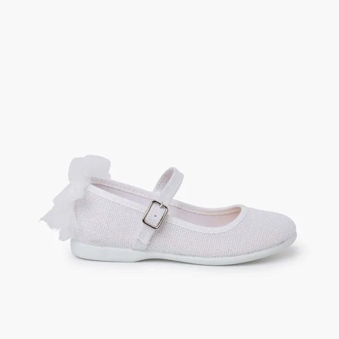 Chaussures babies cérémonie nœud de tulle