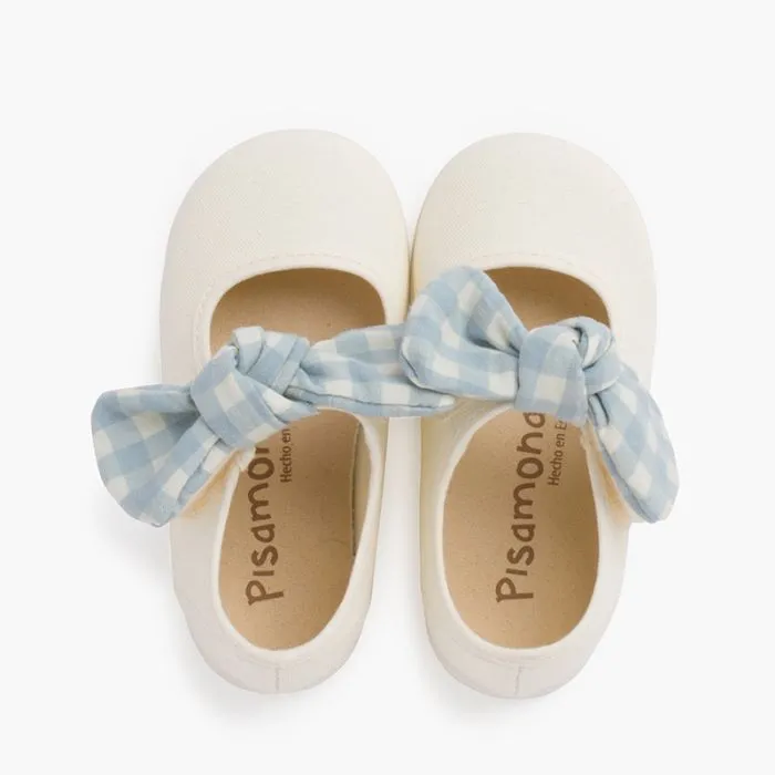 Chaussures babies nœud vichy à fermeture scratch