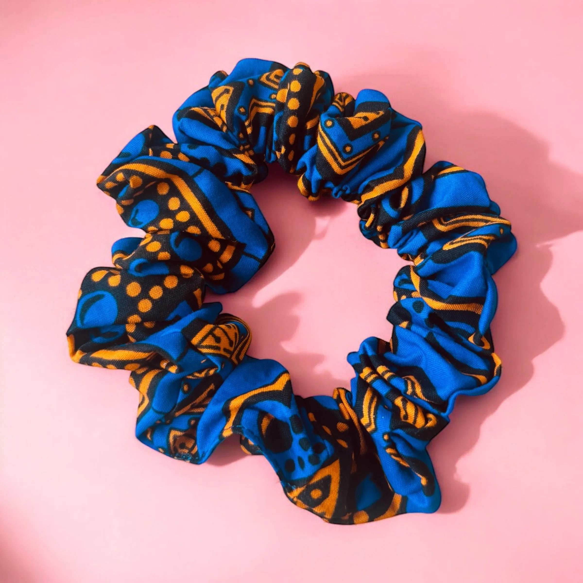 Chouchou / scrunchie imprimés africains - Accessoires  - Bleu