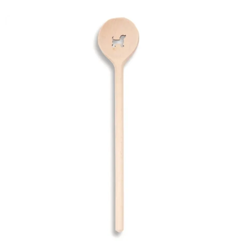 Cuillère fantaisie ronde Chien 30cm en hêtre
