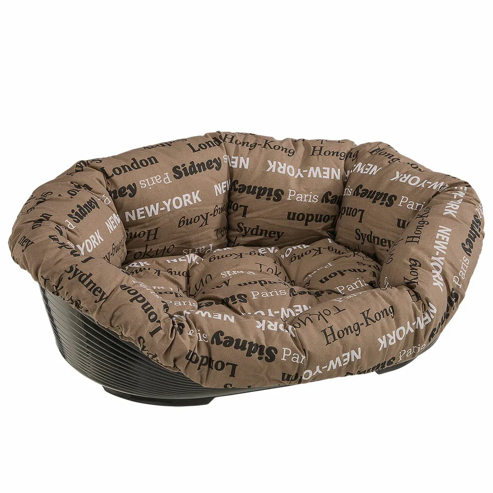 Ferplast panier chien avec coussin sofa' 8 en coton lavable, lit pour chien en plastique rembourré, corbeille en plastique 