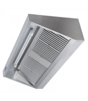 Hotte murale dynamique avec moteur, variateur, filtres et éclairage de différentes tailles