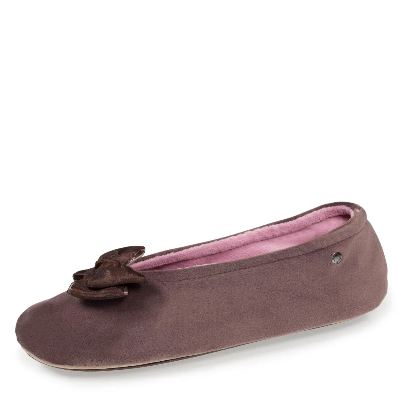 Isotoner : Ballerines taupe grand nœud
