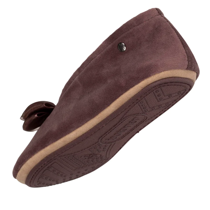 Isotoner : Ballerines taupe grand nœud