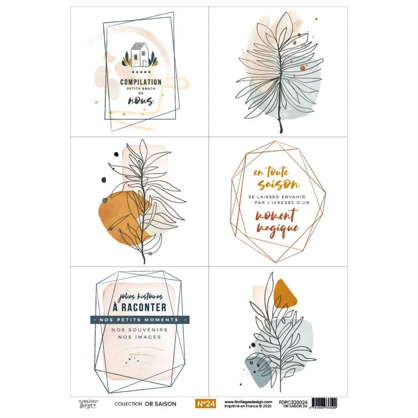 Kit Calque A4 Florilèges Design Or Saison