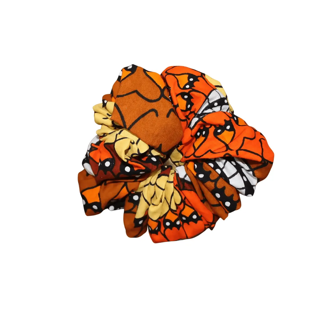 Maxi Scrunchie en wax marron - Lia - Chouchou ALEGRIHEAD