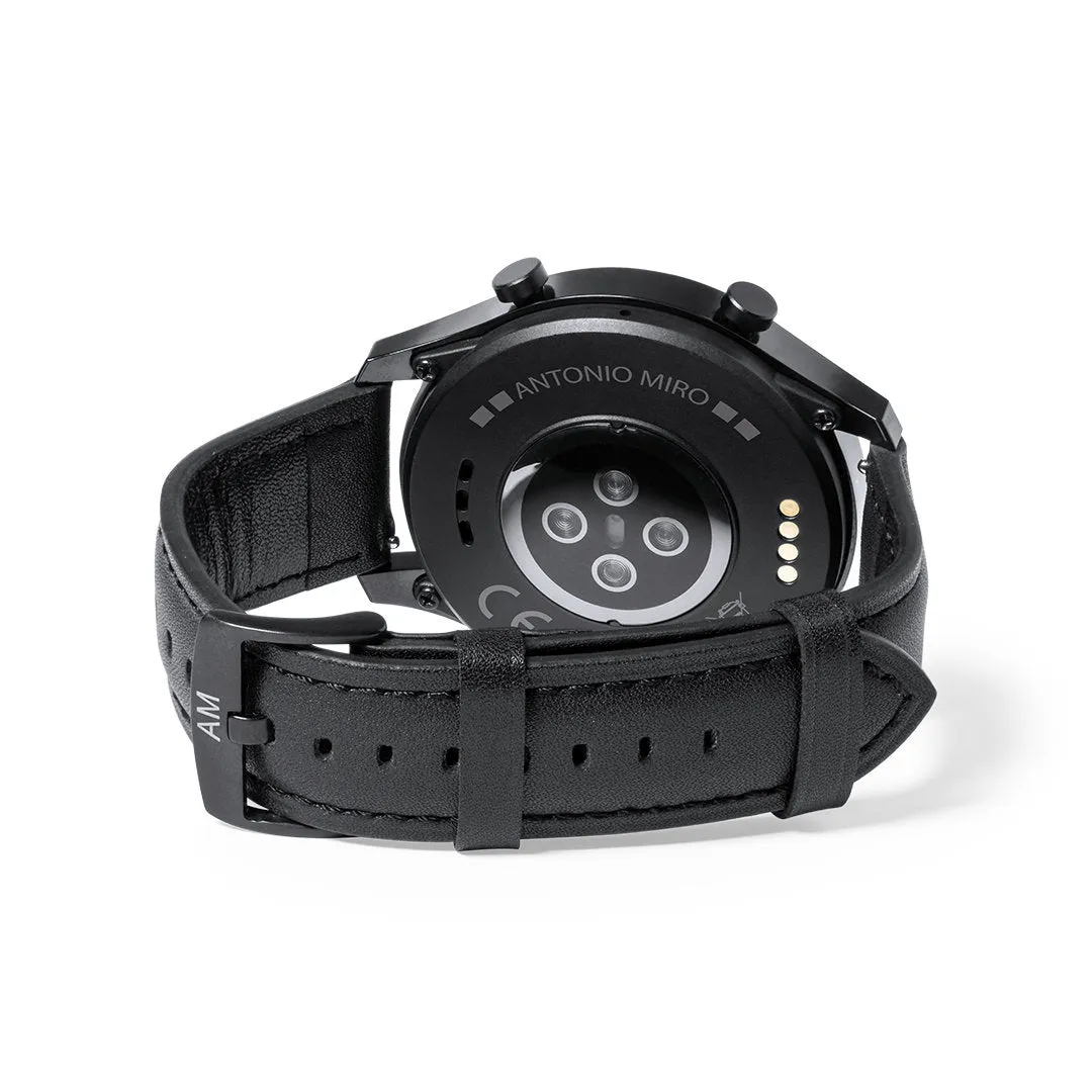 Montre connectée multifonction, bracelet cuir DAFORD