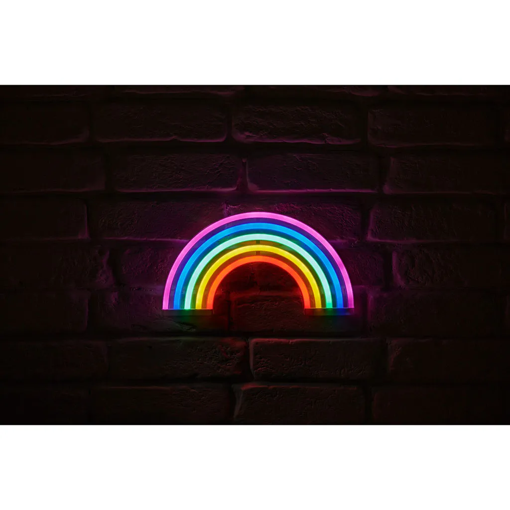 Néon arc-en-ciel multicolore à piles 30x16cm 
