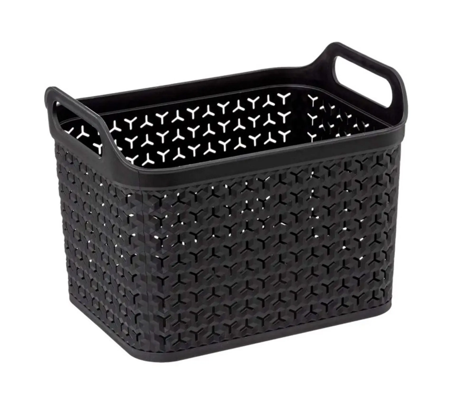 Panier Ajouré Plastique Avec Couvercle 12l Noir
