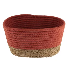 Panier de rangement rectangulaire coton végétal terracotta 19x10x11cm 