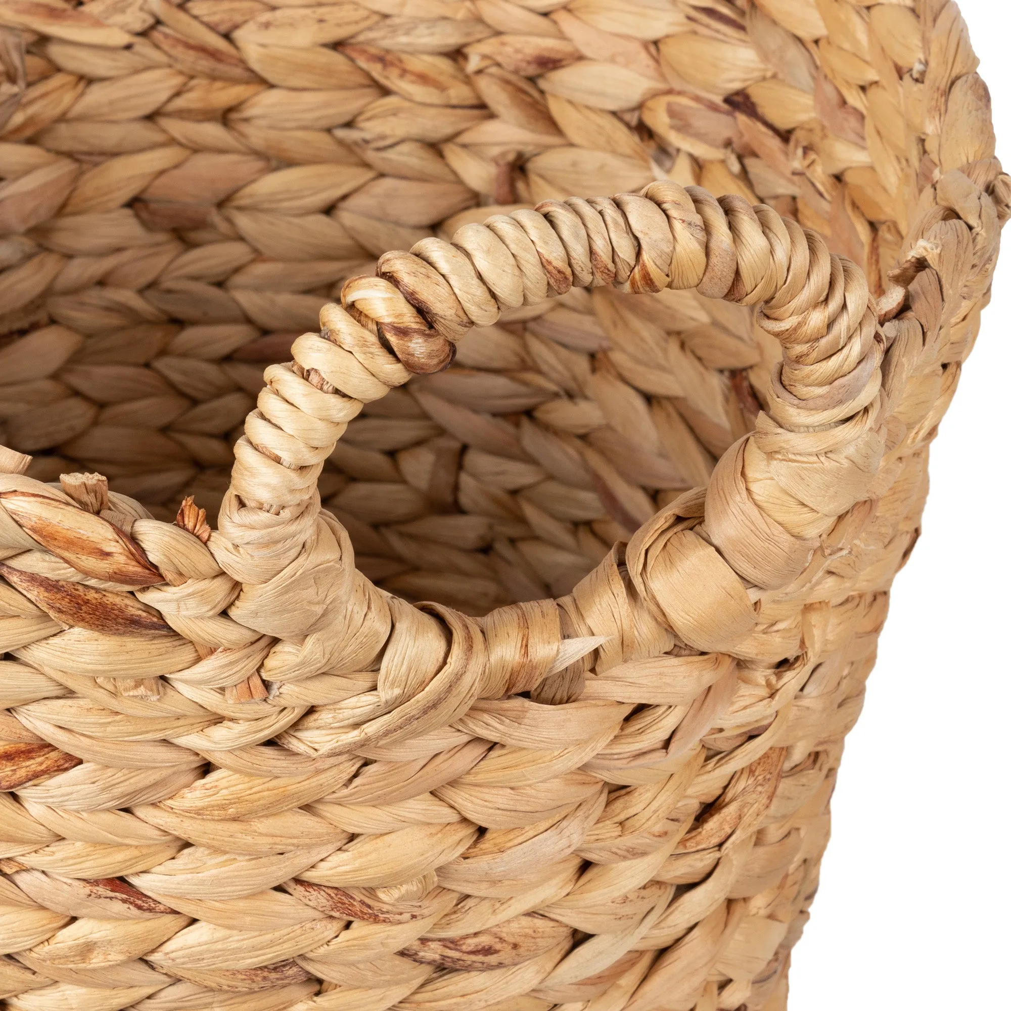 Panier de rangement rond en jacinthe d'eau Caracas
