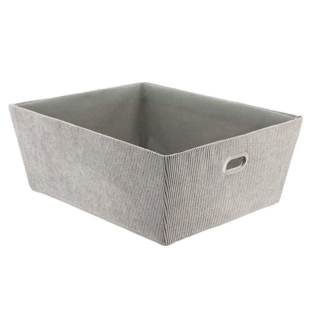 Panier rangement velours gris 32.5x15x40cm 