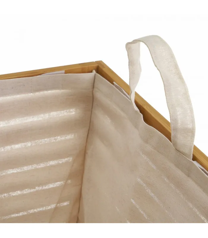 Panier à linge en bambou - 40x40x58cm