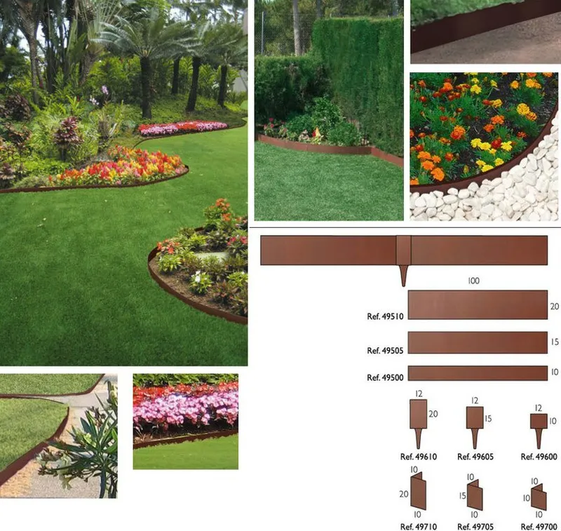 Piquets de Fixation pour Bordures en Acier Corten Différentes Hauteurs