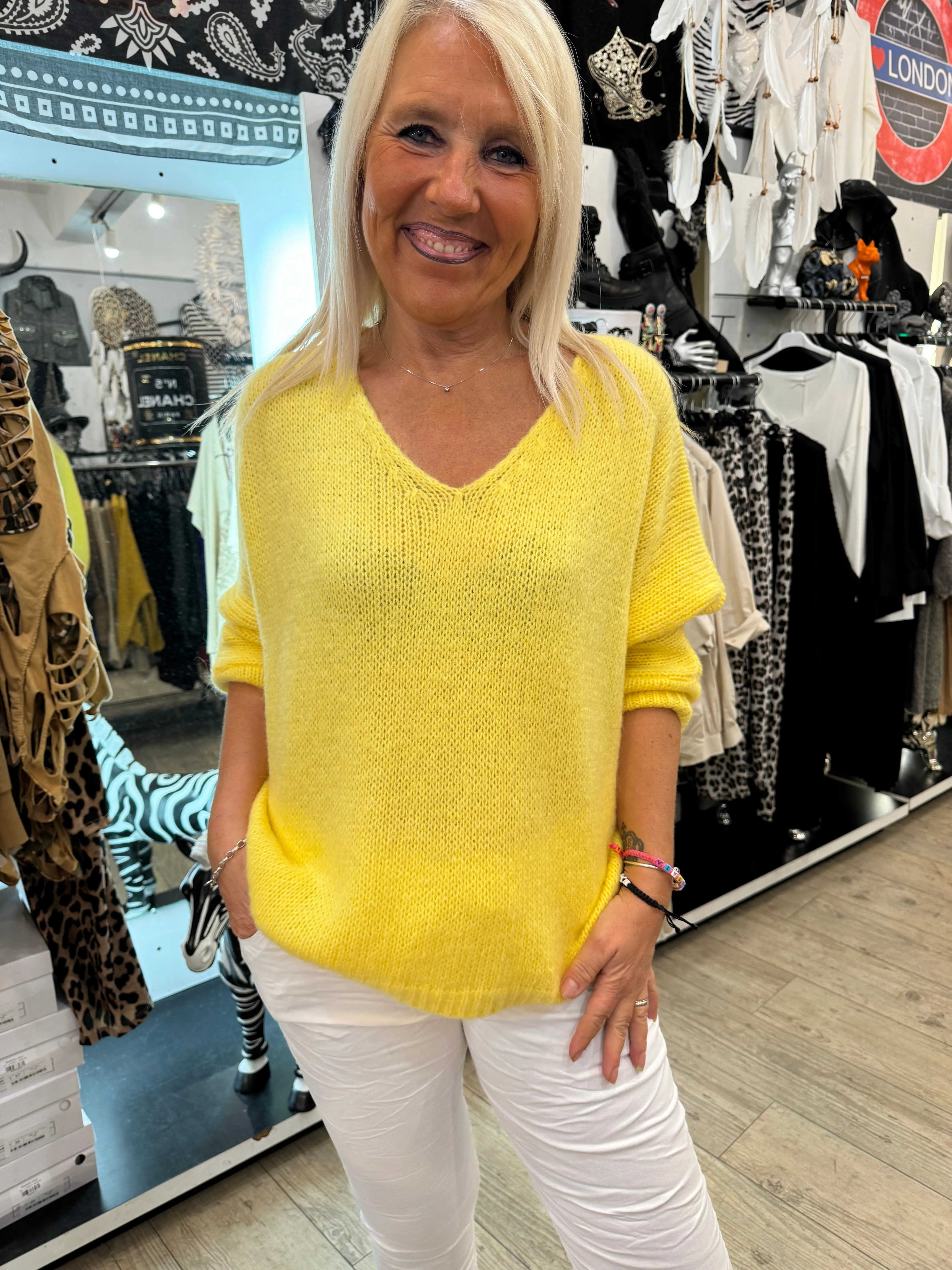 Pull chouchou jaune