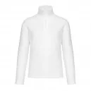 Pull Micropolaire Homme Col Zippé Blanc - KARIBAN