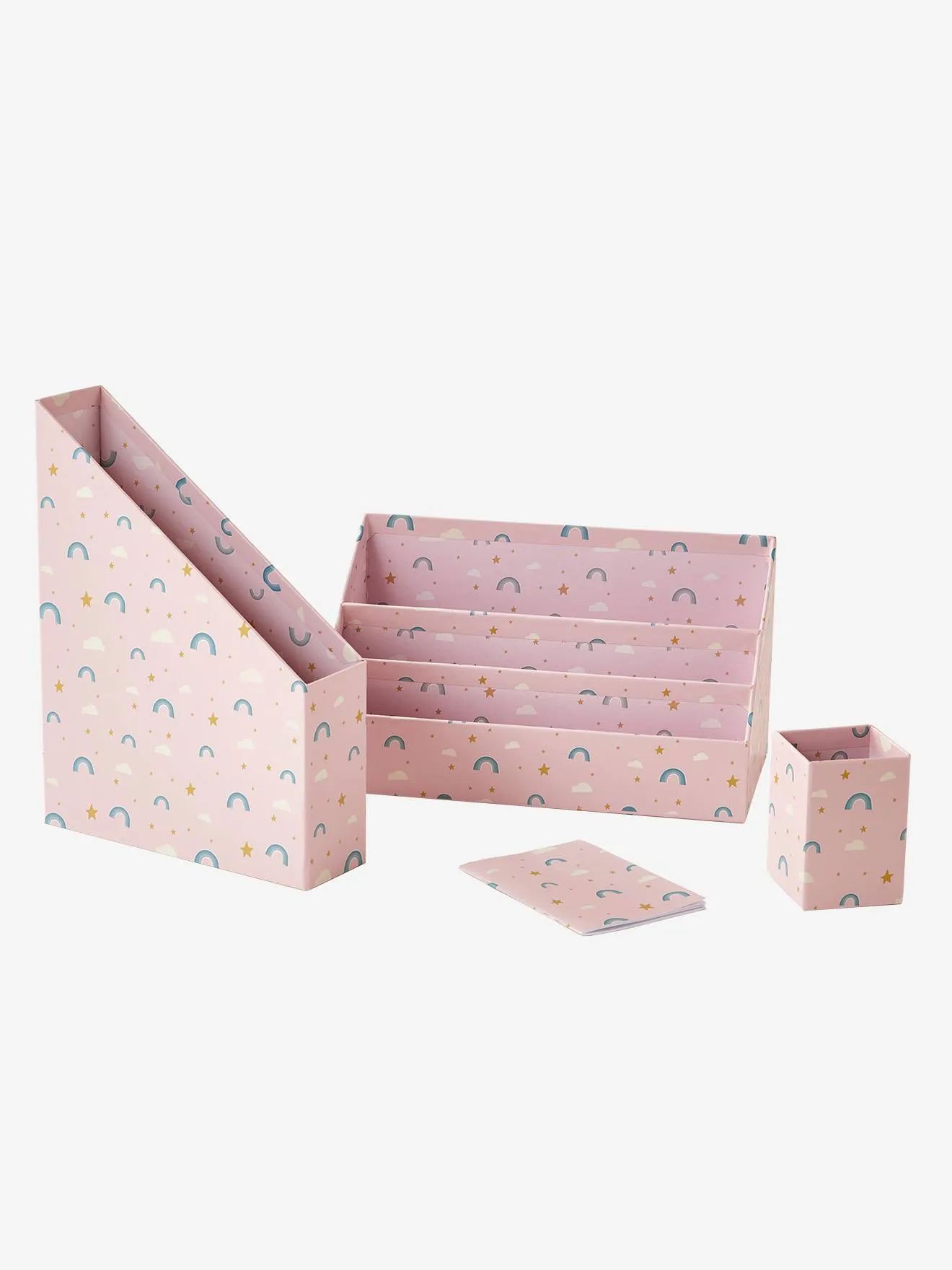 Set rangement bureau Arc-en-ciel rose - Vertbaudet