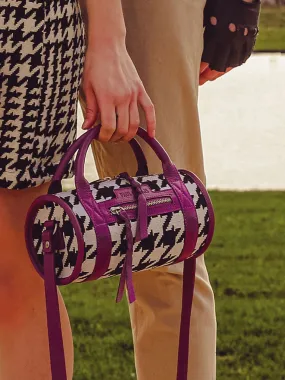 SMALL PURPLE LEATHER BOWLING BAG WOMEN Charlie Allure - Zinzolin