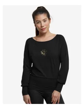T-shirt de yoga manches longues - Atman peace - Noir
