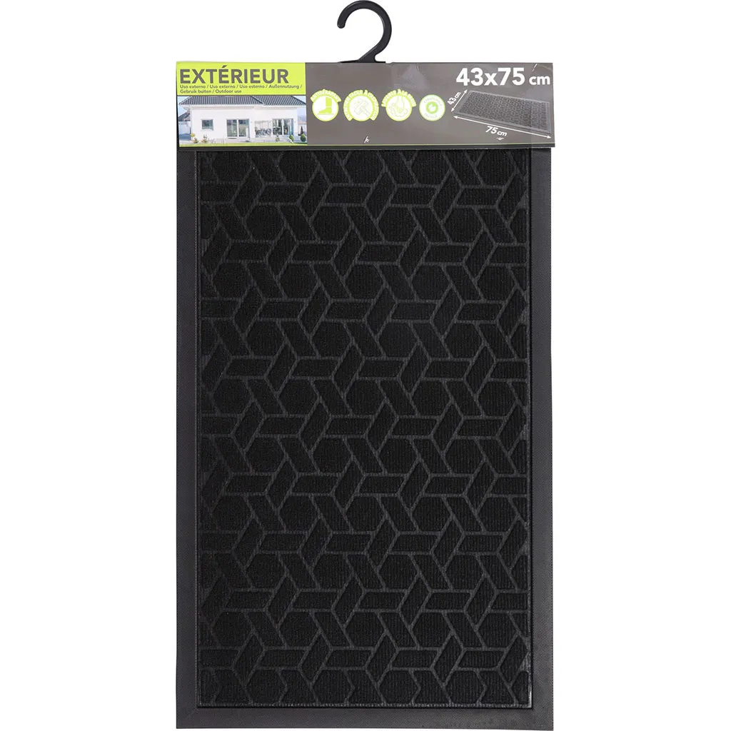Tapis cubique noir 43x75cm 