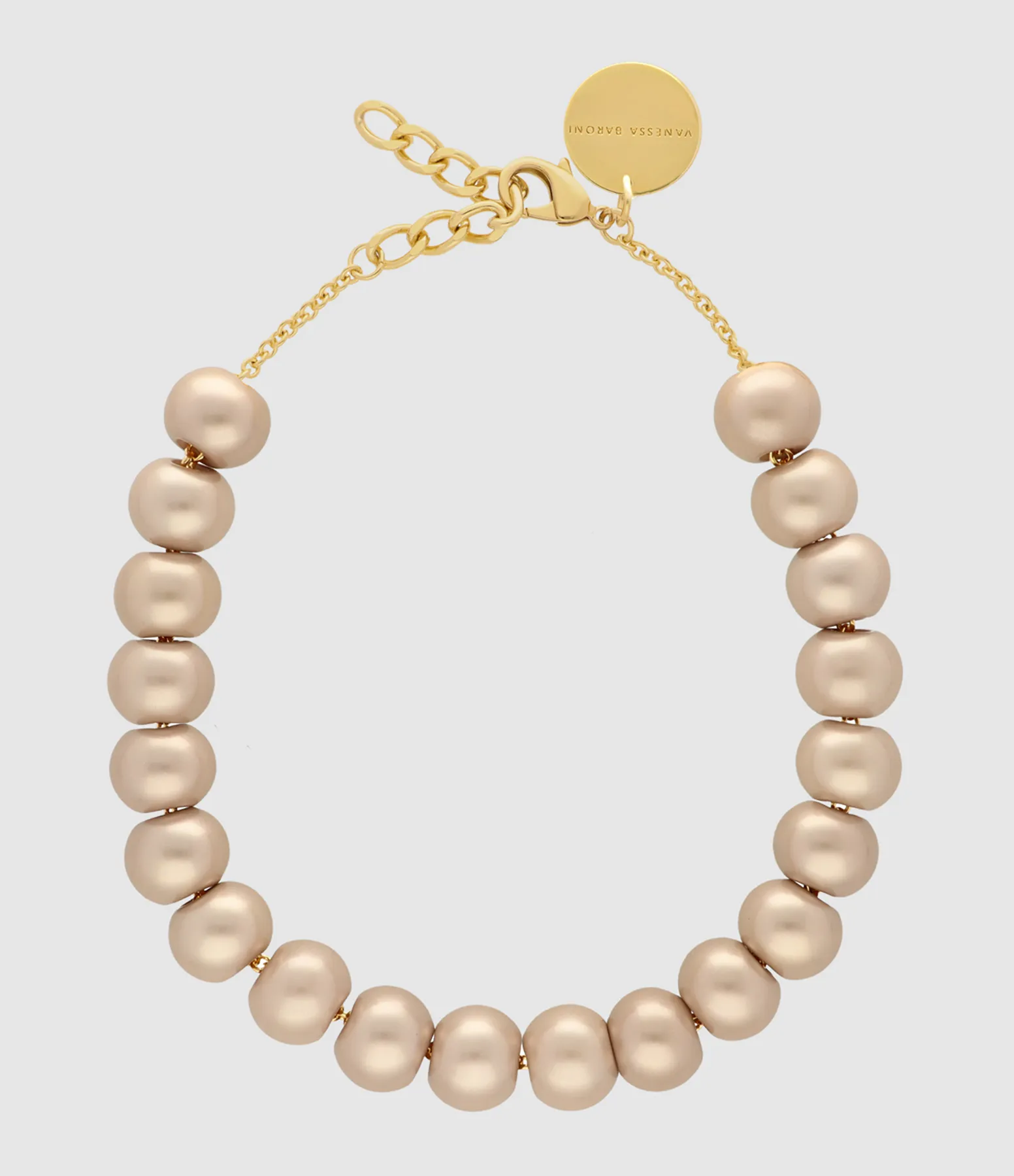 VANESSA BARONI Partager  Collier Small Beads Short Champagne Pearl  